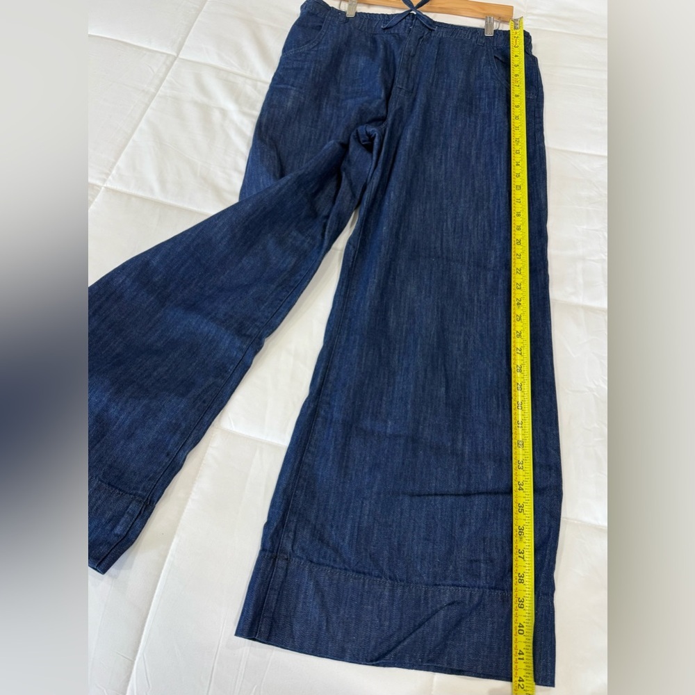 Madewell Dark Blue Wide-Leg Drawstring Jeans - Picture 6 of 9